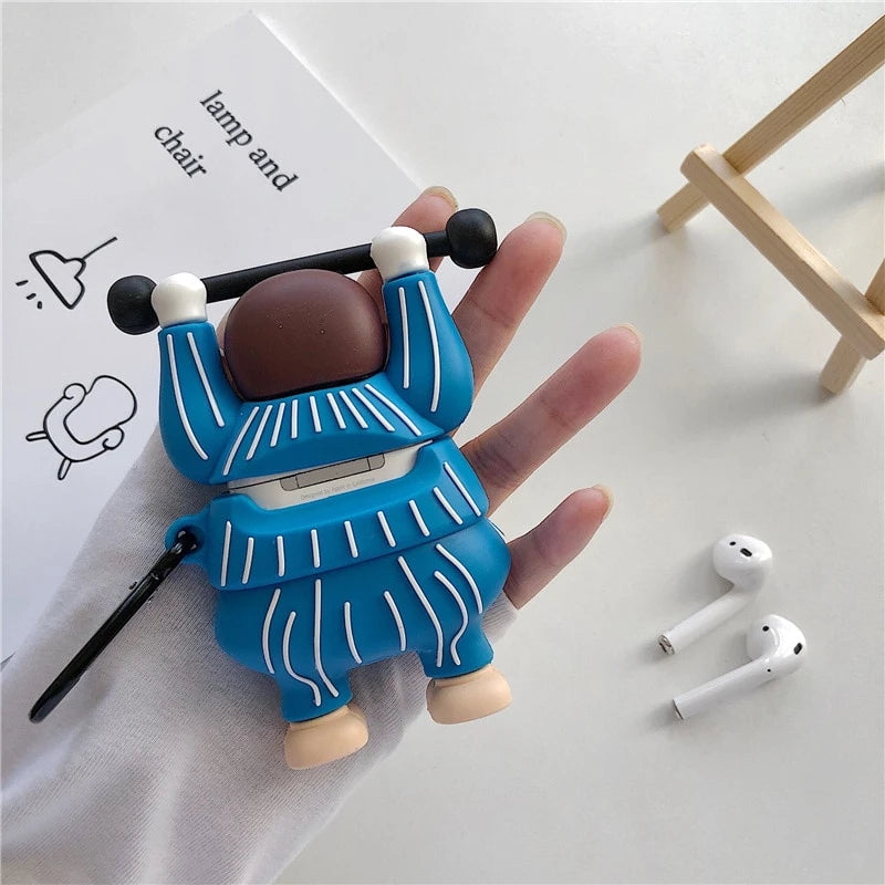 Cute Weightlifter Premium AirPods Case Shock Proof Cover