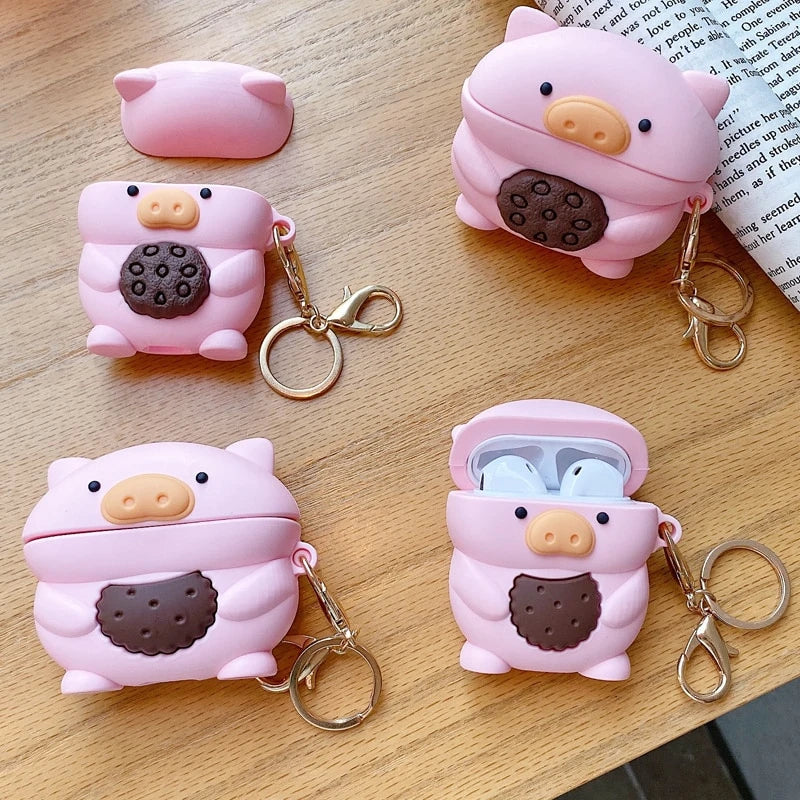 Pig Eating a Cookie Premium AirPods Case Shock Proof Cover