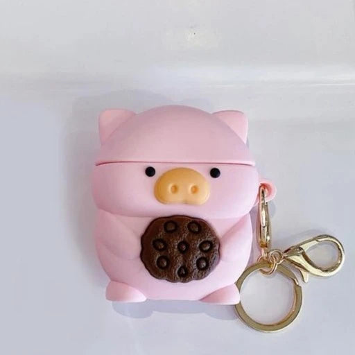 Pig Eating a Cookie Premium AirPods Case Shock Proof Cover