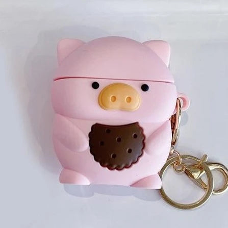 Pig Eating a Cookie Premium AirPods Case Shock Proof Cover