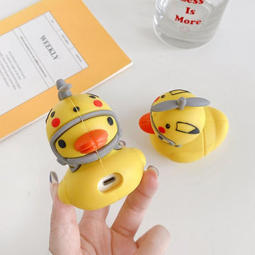 Rubber Ducky in Pikachu Helmet Premium AirPods Case Shock Proof Cover