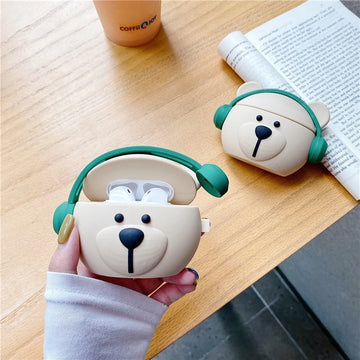 Teddy Bear in Headphones Premium AirPods Case Shock Proof Cover