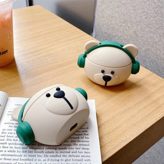 Teddy Bear in Headphones Premium AirPods Case Shock Proof Cover