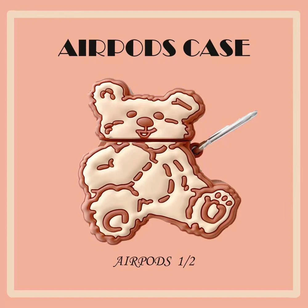 Stitched Teddy Bear Premium AirPods Case Shock Proof Cover