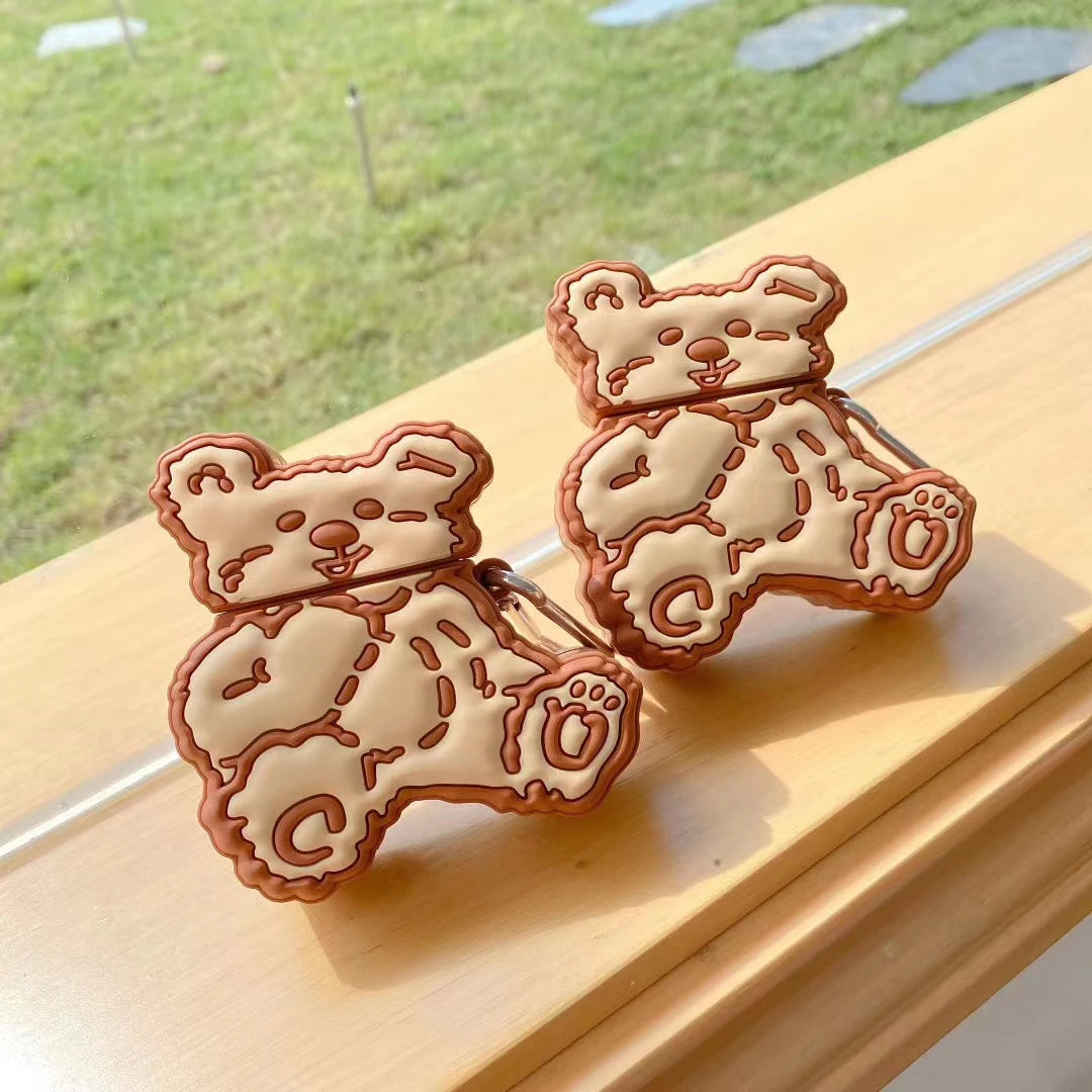 Stitched Teddy Bear Premium AirPods Case Shock Proof Cover