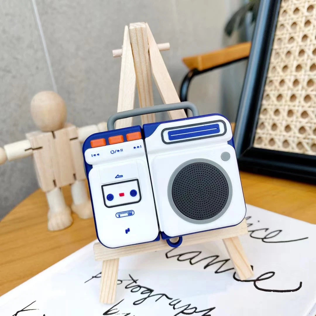 Retro Boom Box Cassette Player Premium AirPods Case Shock Proof Cover