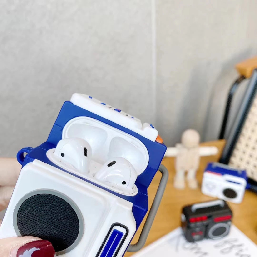 Retro Boom Box Cassette Player Premium AirPods Case Shock Proof Cover