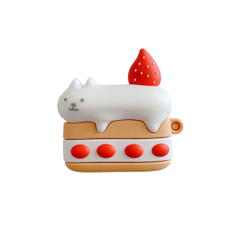 Cute Strawberry Shortcake Cat Premium AirPods Pro Case Shock Proof Cover