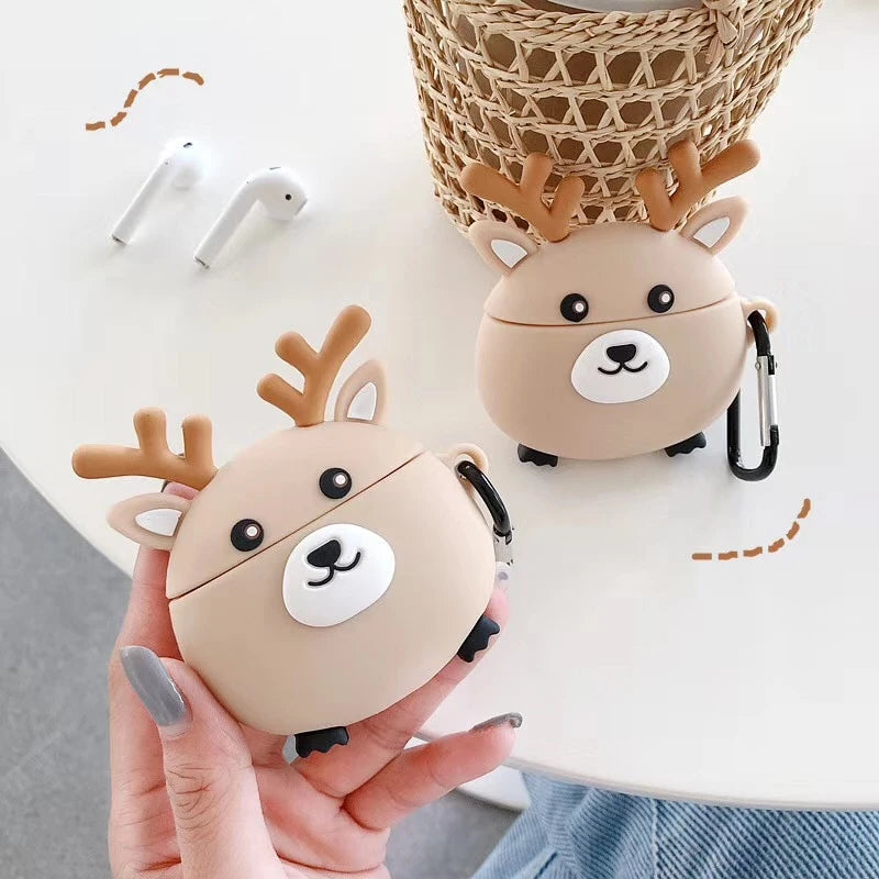 Cute Round Deer Premium AirPods Case Shock Proof Cover