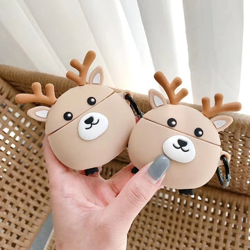 Cute Round Deer Premium AirPods Case Shock Proof Cover