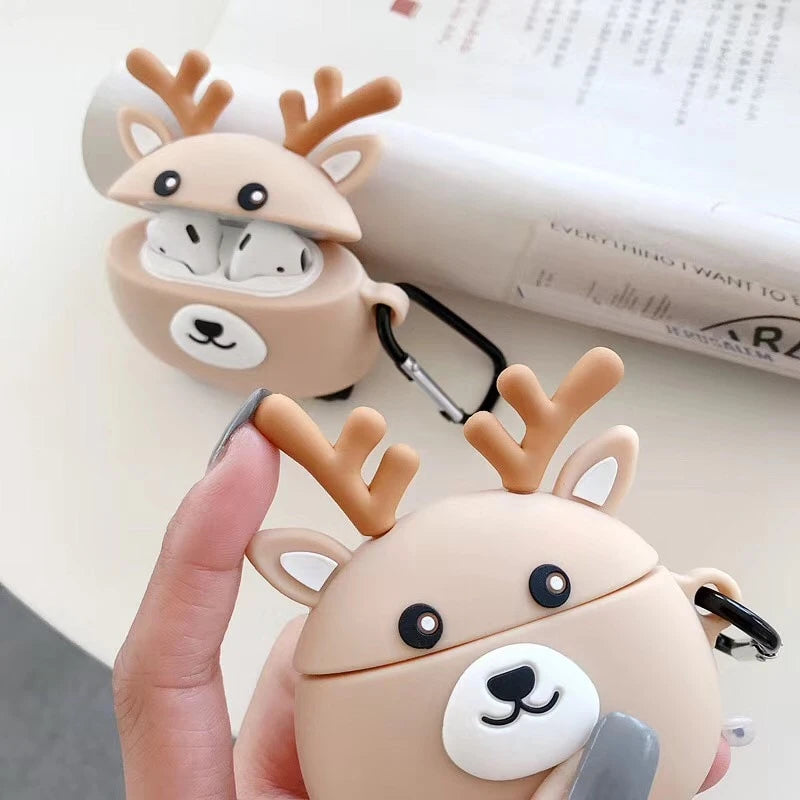 Cute Round Deer Premium AirPods Case Shock Proof Cover