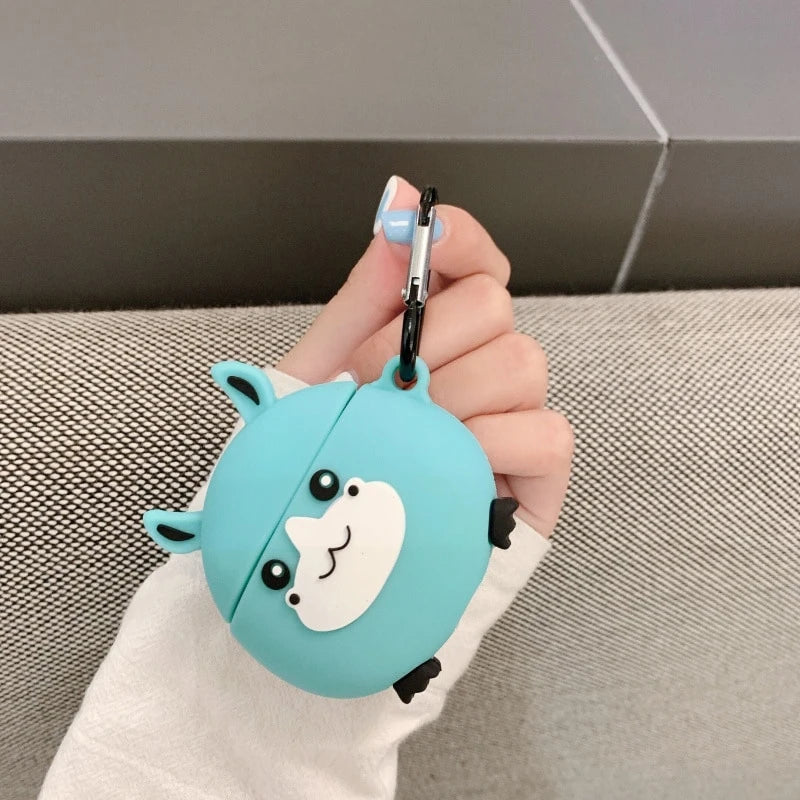 Cute Round Hippo Premium AirPods Case Shock Proof Cover