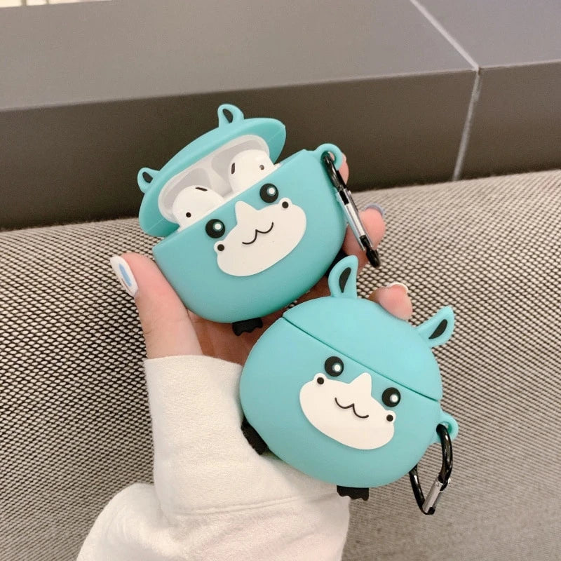 Cute Round Hippo Premium AirPods Case Shock Proof Cover