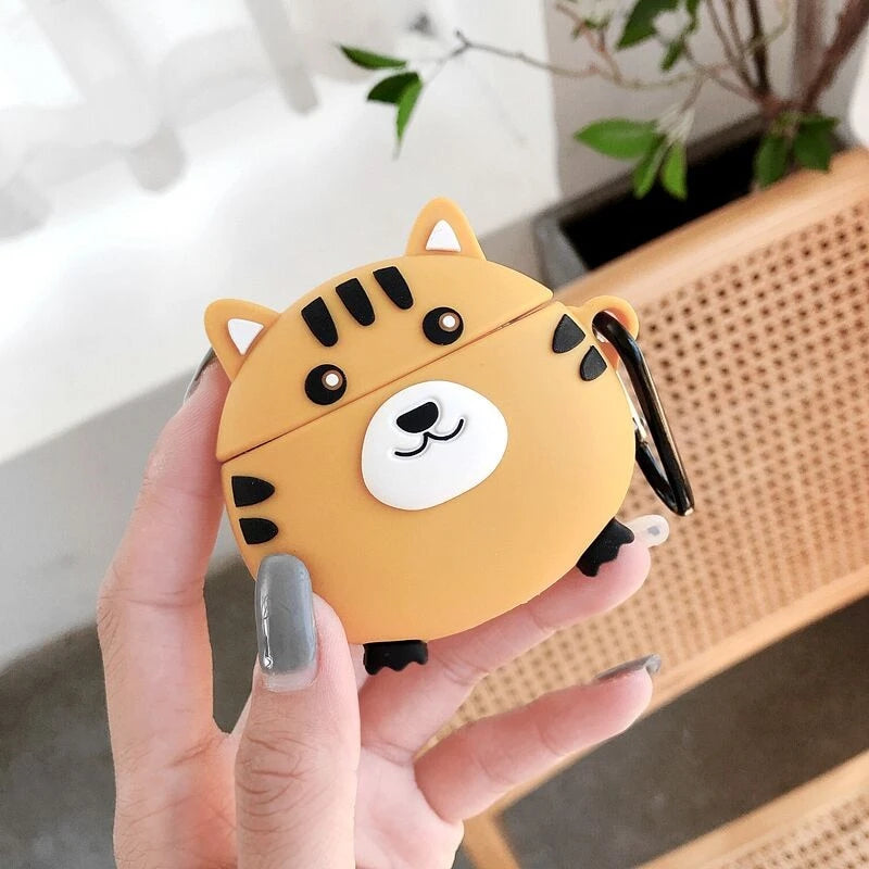 Cute Round Cat Premium AirPods Case Shock Proof Cover