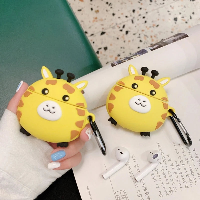 Cute Round Giraffe Premium AirPods Case Shock Proof Cover