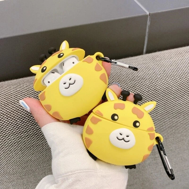 Cute Round Giraffe Premium AirPods Case Shock Proof Cover