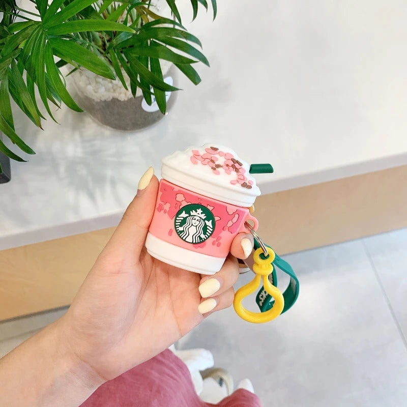 Starbucks 'Strawberries and Cream Frappuccino' AirPods Case Shock Proof Cover