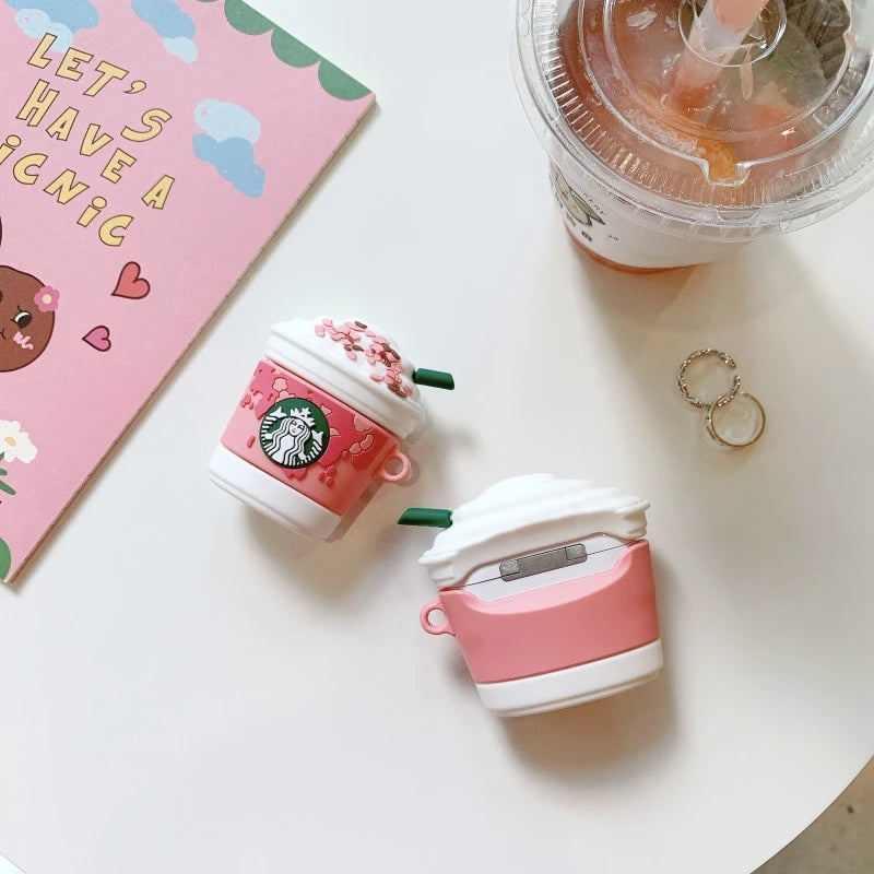 Starbucks 'Strawberries and Cream Frappuccino' AirPods Pro Case Shock Proof Cover