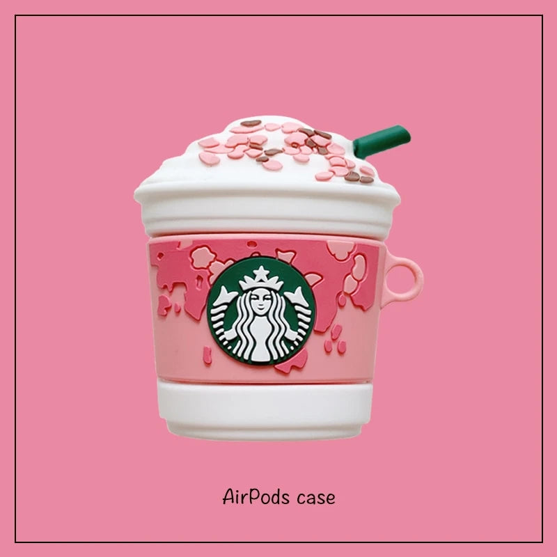 Starbucks 'Strawberries and Cream Frappuccino' AirPods Case Shock Proof Cover