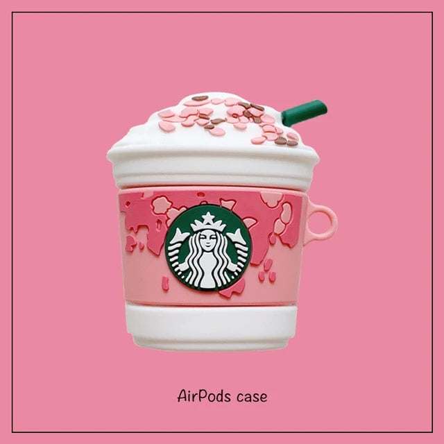 Starbucks 'Strawberries and Cream Frappuccino' AirPods Case Shock Proof Cover