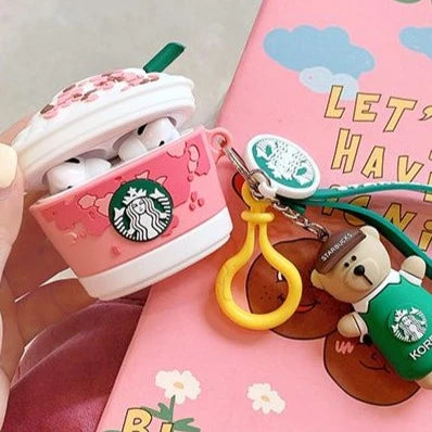 Starbucks 'Strawberries and Cream Frappuccino' AirPods Pro Case Shock Proof Cover