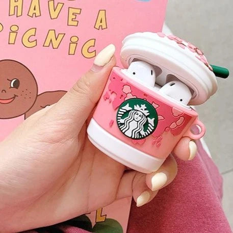 Starbucks 'Strawberries and Cream Frappuccino' AirPods Case Shock Proof Cover