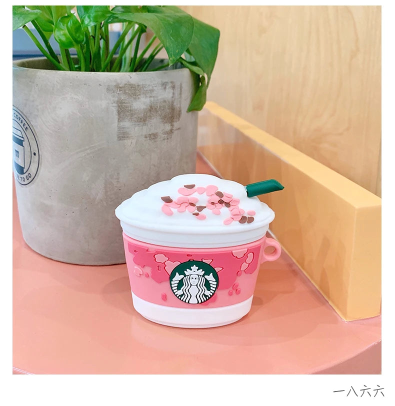 Starbucks 'Strawberries and Cream Frappuccino' AirPods Pro Case Shock Proof Cover