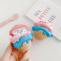 Ice Cream Cone Cat Premium AirPods Case Shock Proof Cover