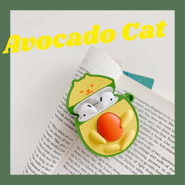 Avocado Cat Premium AirPods Case Shock Proof Cover