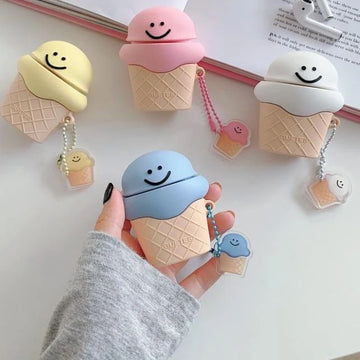 Cute Smiling Ice Cream Cone Premium AirPods Pro Case Shock Proof Cover