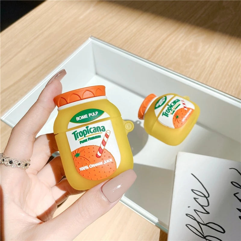 Tropicana Orange Juice Premium AirPods Case Shock Proof Cover