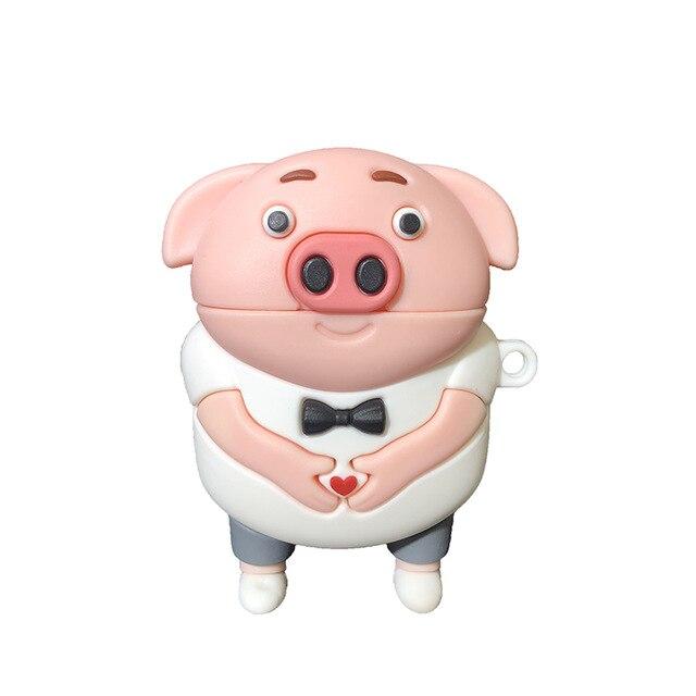 Pig with Bow Tie Premium AirPods Case Shock Proof Cover