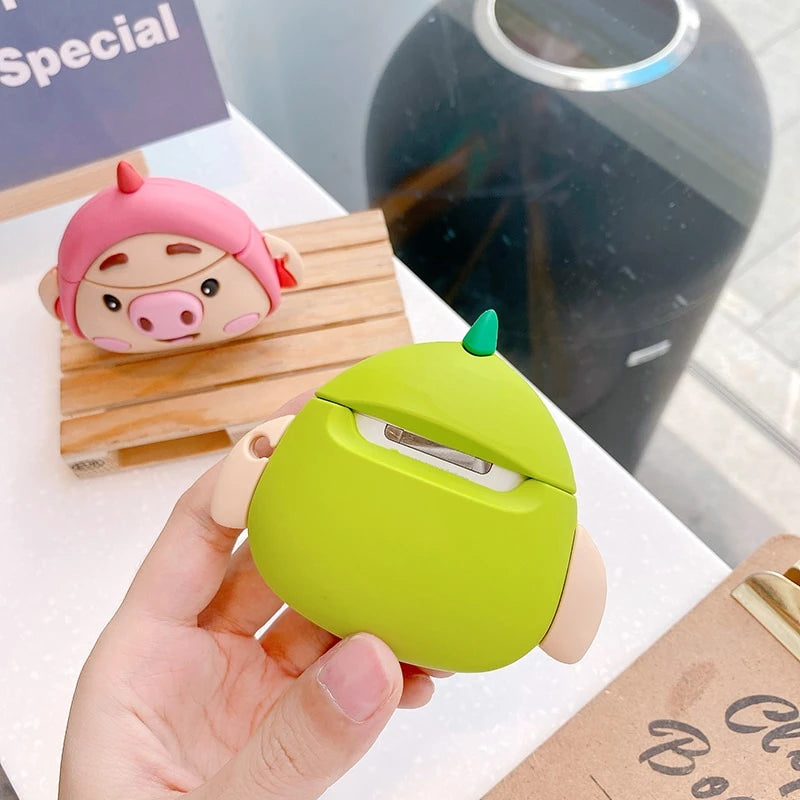 Cute Cartoon Pig in Hat Premium AirPods Case Shock Proof Cover