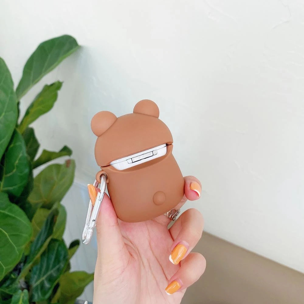 Cute Bear Drinking Bubble Tea Premium AirPods Pro Case Shock Proof Cover