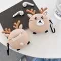 Cute Round Reindeer Premium AirPods Pro Case Shock Proof Cover