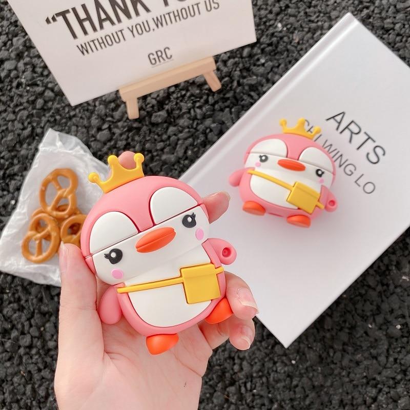 Cute Traveling Penguin Premium AirPods Case Shock Proof Cover