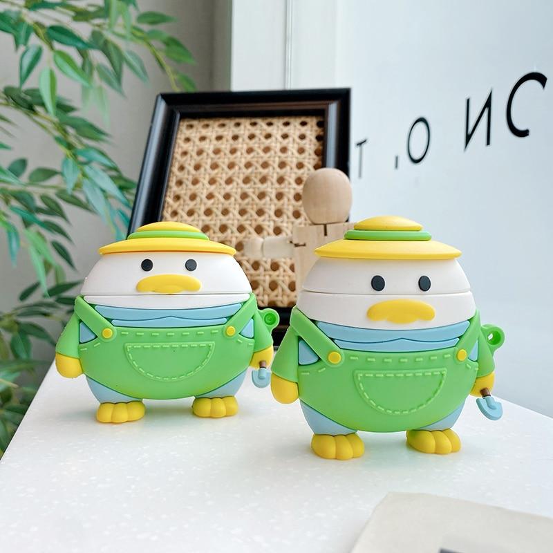 Cute Cartoon Gardener Duck Premium AirPods Case Shock Proof Cover