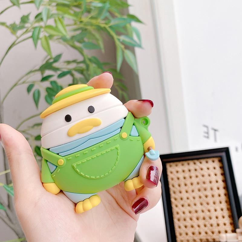 Cute Cartoon Gardener Duck Premium AirPods Case Shock Proof Cover