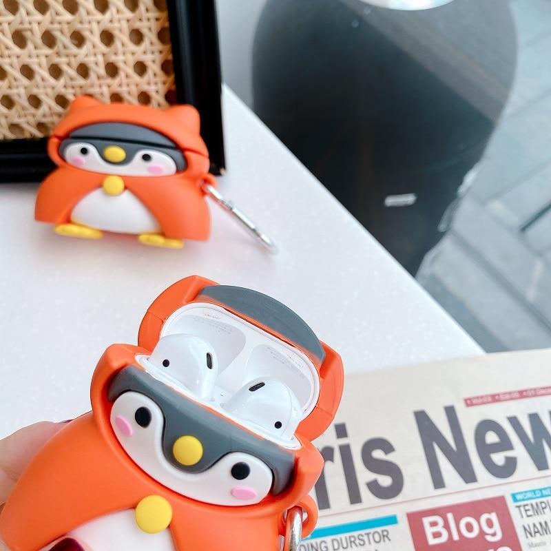 Cute Penguin in a Hooded Coat Premium AirPods Case Shock Proof Cover