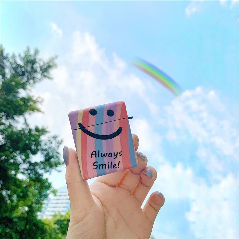 Cute 'Always Smile' AirPods Case Shock Proof Cover