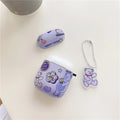 Cute Purple Bear 'Don't Give Up' AirPods Case Shock Proof Cover