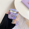 Cute Purple Bear 'Don't Give Up' AirPods Case Shock Proof Cover