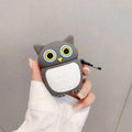 Cute Grey Owl Premium AirPods Case Shock Proof Cover