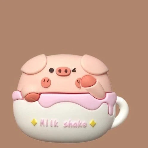 Cute Pig in a Tea Cup Premium AirPods Case Shock Proof Cover