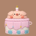 Cute Pig in Cake Premium AirPods Pro Case Shock Proof Cover