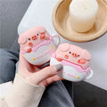 Cute Pig in a Tea Cup Premium AirPods Case Shock Proof Cover