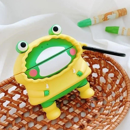 Cute Frog in a Raincoat Premium AirPods Pro Case Shock Proof Cover