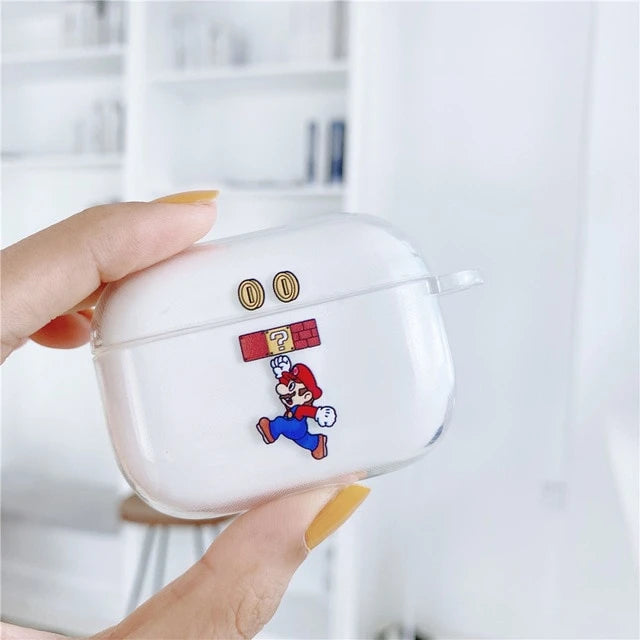 Super Mario Bros 'Coins' Clear Acrylic AirPods Pro Case Shock Proof Cover