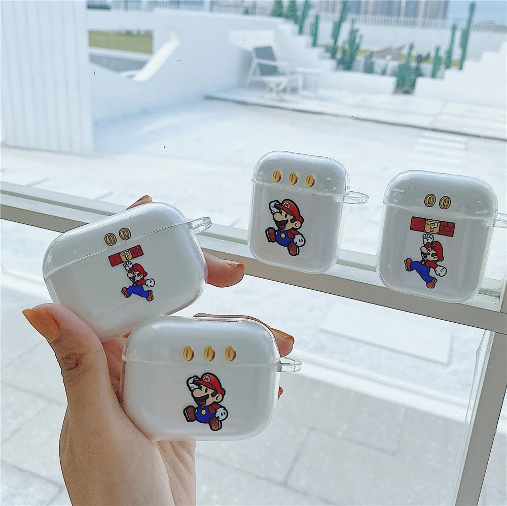 Super Mario Bros 'Coins' Clear Acrylic AirPods Pro Case Shock Proof Cover