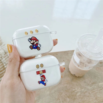 Super Mario Bros 'Coins' Clear Acrylic AirPods Pro Case Shock Proof Cover